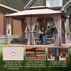 10' x 13' Patio Gazebo, Outdoor 2-Tiers Garden Canopy Yard Sunshade Shelter with Curtains
