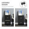 2 Drawer File Cabinet with Lock, Small Rolling Filing Cabinet for A4, Letter-Size Documents, Printer Stand for Home Office, 17