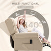 Massage Recliner Chair for Living Room, Push Back Recliner Sofa, Suede Wingback Reclining Chair with Extendable Footrest, Wood Legs, Remote Control, Side Pockets