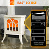Electric Fireplace Heater, Freestanding Fireplace Stove with Realistic Flame, Overheat Protection, 750W/1500W, Beige