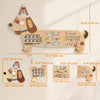 Wooden Wall Busy Board, Montessori Sensory Wall Panel Dachshund-Shaped for Playroom, Educational Toys for Toddler