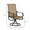 2-Piece Swivel Patio Dining Chairs, 360° Swivel Rocking Outdoor Chairs with Curved Armrests, Breathable Mesh Seat & S Shape Backrest for Yard, Lawn, Porch