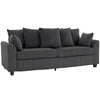 Corduroy Couch, 3 Seater Sofa, Modern Upholstered Couch with Curved Armrests and 8 Removable Pillows
