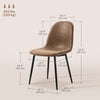 Retro Dining Table Chairs Set of 4, PU Leather Upholstered Kitchen Table Chairs for Living Room, Bedroom