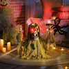 Halloween Animated Skeleton with Glowing LED Eyes, Animatronic Halloween Decorations, Battery Operated