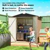 6.5' x 4' Outdoor Storage Shed, Metal Garden Shed with Lockable Double Doors, 4 Vents, Brown