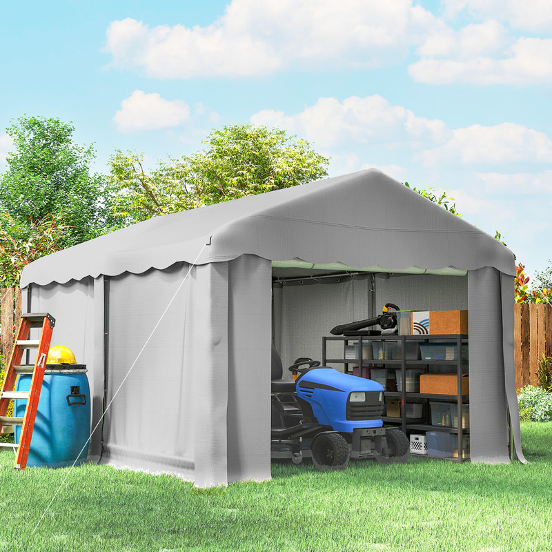 13' x 10' Portable Shed, Outdoor Storage Shed Tent with Roll-up Zipper Door and Removable Sidewalls