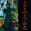 72 Inch/6ft Life Size Outdoor Halloween Decoration Witch, Animated Prop Decor with Sound and Motion Activated, Light Up Eyes, Creepy Sound