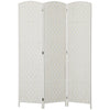 6ft Folding Room Divider, 3 Panel Wall Partition with Wooden Frame for Bedroom, Home Office, White