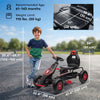 Pedal Go Kart w/ Adjustable Seat, Rubber Wheels Shock Absorb