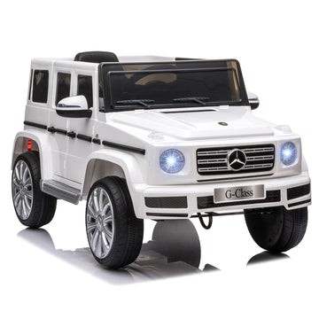Mercedes Benz G500 Licensed 12V Kids Ride on Car with Remote Control, Music, Lights, MP3 for 37-96 months, White