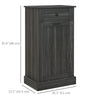 Kitchen Tilt Out Trash Bin Cabinet, Free Standing Recycling Cabinet, Trash Can Holder with Drawer, Charcoal Grey