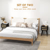 Boho Night Stands Set of 2, Bedside Tables with 2 Rattan Drawers, Square End Tables for Bedroom, Living Room