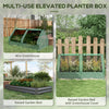 6' x 3' Metal Planter Box with Cover, Raised Garden Bed with Mini Greenhouse for Herbs, Vegetables, Green and Dark Grey