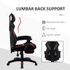 Chaise de gaming ergonomique style course avec repose-pieds, appuie-tête, siège pivotant inclinable à dossier haut et hauteur réglable, noir et rouge