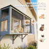 Catio Outdoor Cat Enclosure Expandable Wooden Cat House with 2 Doors for Window, 39.4