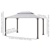 13' x 10' Patio Gazebo, Double Roof Outdoor Gazebo Canopy Shelter with Netting & Curtains, Strong Aluminum Frame