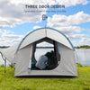 2000mm Waterproof SUV Tent, Car Tent with 3 Doors and Mesh Window, for 5-6 Person Camping Travel, Grey and Blue