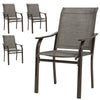Patio Chairs Set of 2 with Armrest and High Backrest, for Backyard, Balcony, Porch, Poolside, Deck, Garden, Brown
