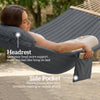 Outdoor Hammock Padded Camping Hammock with Pillow & Spreader Bars 200 x 140 cm Grey