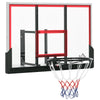 Soozier Wall Mounted Basketball Hoop with 43'' x 30'' Shatter Proof Backboard, for Indoor and Outdoor, Black